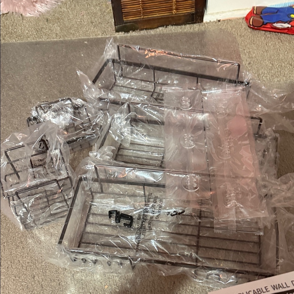 Metal Wire Wall Baskets Set